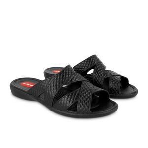 Stylish Black Crisscross Slide Sandals